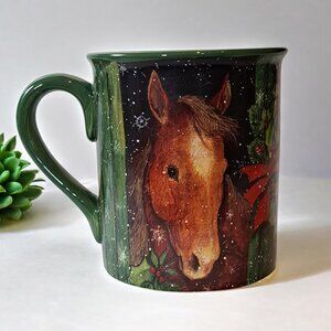 Christmas Horse Mug Susan Winget Heartland Holiday Rare Coffee Cup